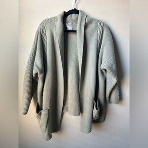 Apart Open Cardigan Womens 2X Plus Size Green Wool Blend Grandmacore Cottagecore